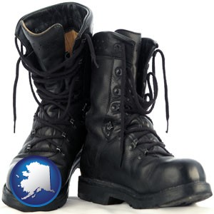 black army boots - with Alaska icon