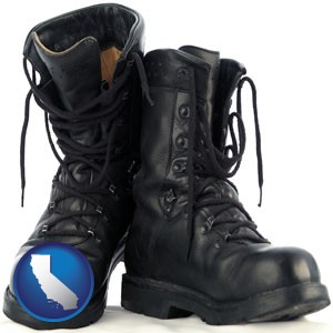 black army boots - with California icon