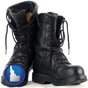 black army boots - with Idaho icon