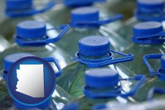 arizona map icon and bottled water