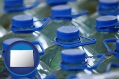 colorado map icon and bottled water