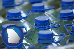 georgia map icon and bottled water