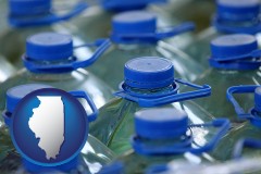 illinois map icon and bottled water