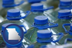 missouri map icon and bottled water