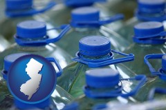 new-jersey map icon and bottled water
