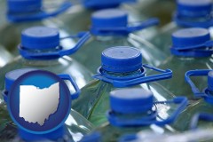 ohio map icon and bottled water