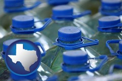 texas map icon and bottled water