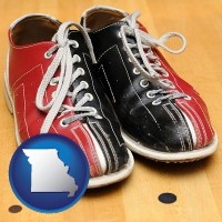 missouri map icon and bowling shoes