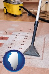 illinois map icon and professional carpet cleaning equipment