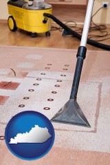 kentucky map icon and professional carpet cleaning equipment