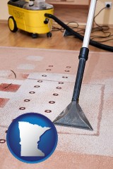minnesota map icon and professional carpet cleaning equipment