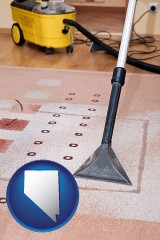 nevada map icon and professional carpet cleaning equipment