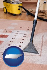 tennessee map icon and professional carpet cleaning equipment