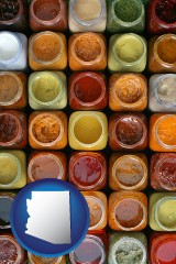 arizona map icon and sauces