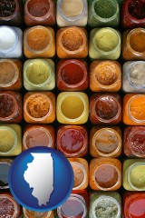 illinois map icon and sauces