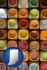 indiana map icon and sauces