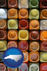 north-carolina map icon and sauces