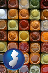 new-jersey map icon and sauces
