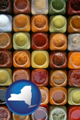 new-york map icon and sauces