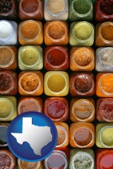 texas map icon and sauces