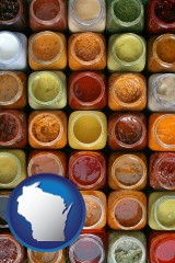 wisconsin map icon and sauces