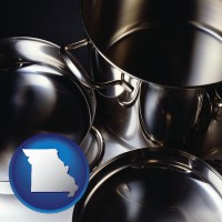missouri map icon and stainless steel cookware