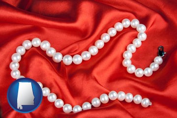 a faux pearl necklace - with Alabama icon