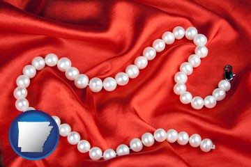 a faux pearl necklace - with Arkansas icon