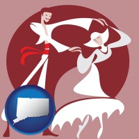 connecticut map icon and folk dance clothing