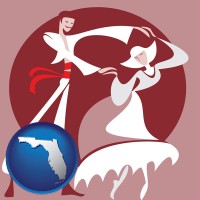 florida map icon and folk dance clothing