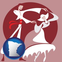 minnesota map icon and folk dance clothing
