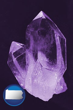 an amethyst gemstone - with Pennsylvania icon