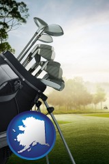 alaska golf clubs on a golf course