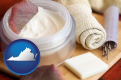 virginia map icon and health and beauty products