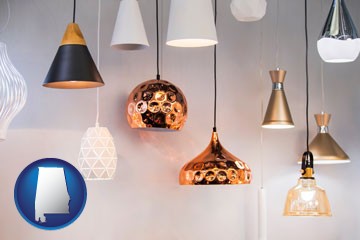 pendant lighting fixtures - with Alabama icon