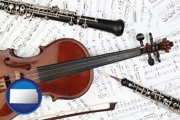 classical musical instruments - with Kansas icon