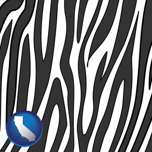 a zebra print - with California icon