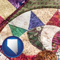 nevada map icon and a patchwork quilt