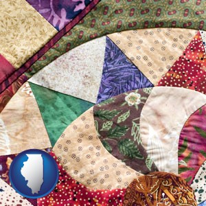 a patchwork quilt - with Illinois icon