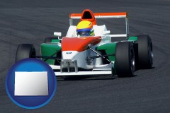 colorado map icon and a race car