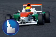 idaho map icon and a race car
