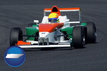 a race car - with Tennessee icon