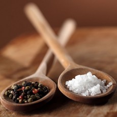 coarse salt and peppercorns