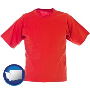 a red t-shirt - with Washington icon