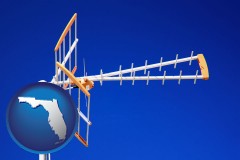 florida map icon and a television antenna
