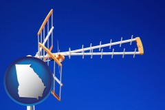 georgia map icon and a television antenna