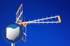 ohio map icon and a television antenna