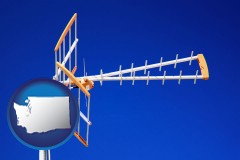 washington map icon and a television antenna