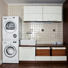 a washer and dryer in a laundry room
