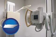 tennessee map icon and a hospital x-ray machine